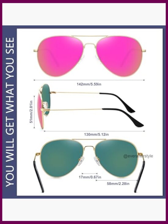 Polarized Aviator Sunglasses with Mirrored Lenses